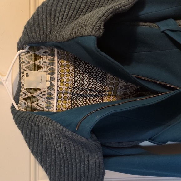 Elevenses by Anthropologie Wool Blend Jacket - Vibrant Teal Green - Picture 12 of 16